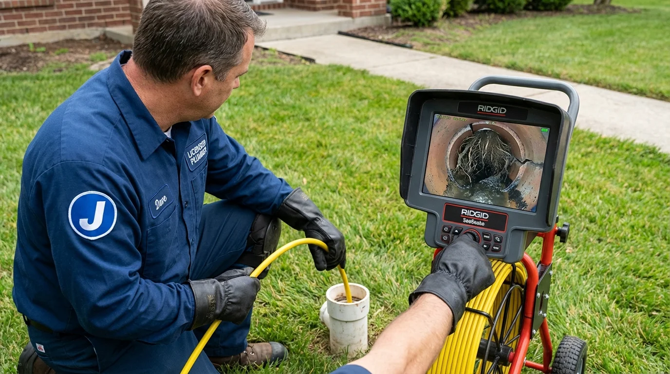 Sewer camera inspection being performed by Johns Plumbing LLC in Leakesville